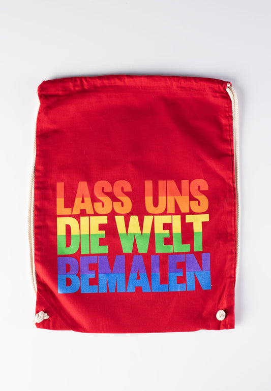 Kerstin Ott - Lass Uns Die Welt Bemalen Rot - Turnbeutel | Neutral-Image