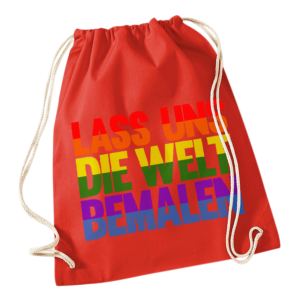 Kerstin Ott - Lass Uns Die Welt Bemalen - Turnbeutel (rot)
