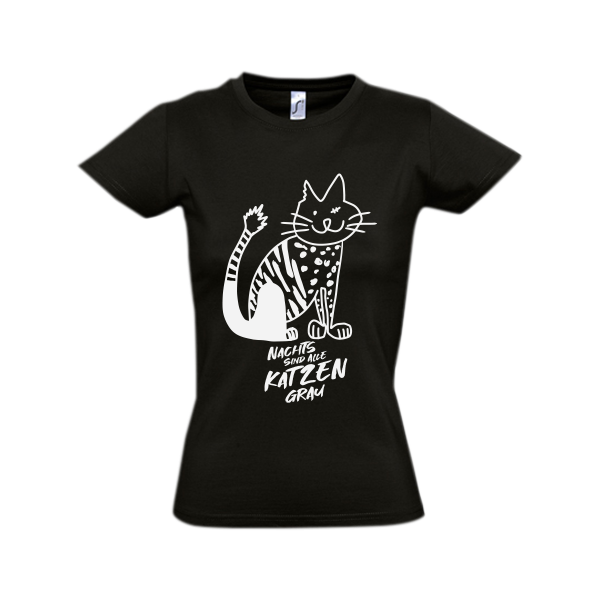 Kerstin Ott - T-Shirt Katze groß woman schwarz